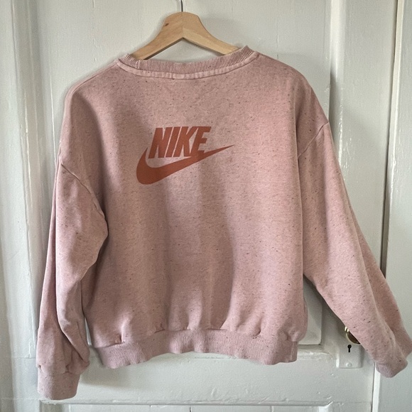 Nike Sweatshirt Womens Large Pink Confetti Sporty Athleisure Embroidered Logo - Picture 5 of 9